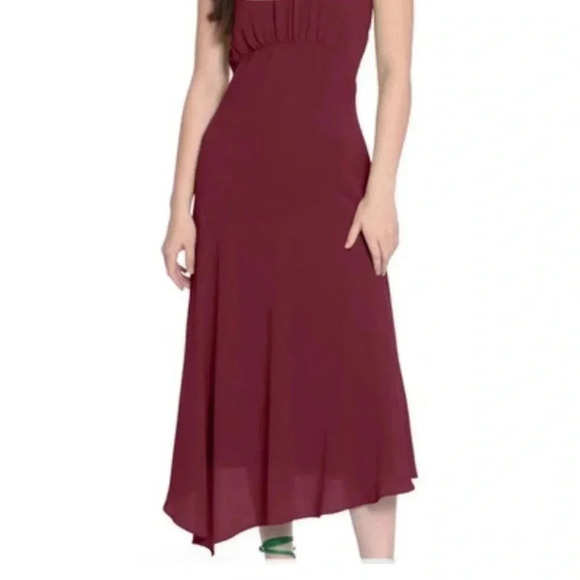 Donna Morgan Catalina Crepe Halter Maxi Dress Size 10 - Picture 2 of 11